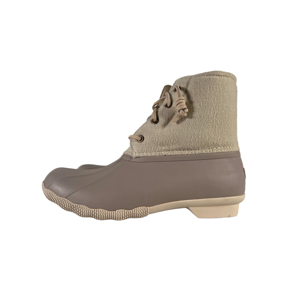 Sperry Waterproof Duck Boots Womens 9 Gray Rubber Lace Up Wool STS87098‎
